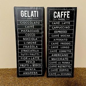 IKEA PJATTERYD matching cafe signs prints art SET of 2
